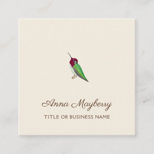 Anna's Hummingbird Square Visitekaartje (Voorkant)
