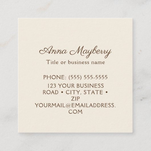 Anna's Hummingbird Square Visitekaartje (Achterkant)