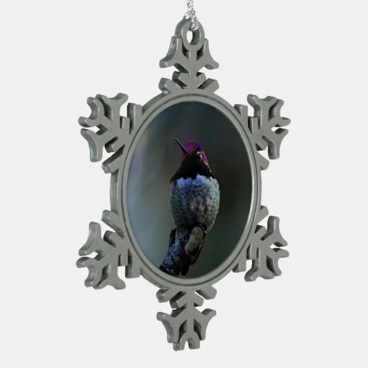 Anna's Hummingbird Tin Sneeuwvlok Ornament (Links)