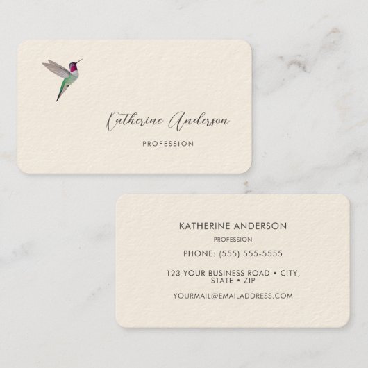 Anna's Hummingbird  Visitekaartje (Voorkant / Achterkant)