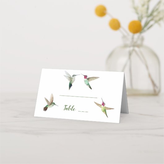 Anna's Hummingbird Wedding Place Card Plaatskaartje (Voorkant)