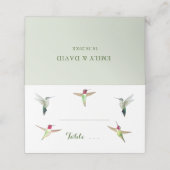 Anna's Hummingbird Wedding Place Card Plaatskaartje (Buitenkant ongevouwen)