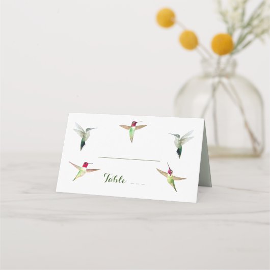 Anna's Hummingbird Wedding Place Card Plaatskaartje (Voorkant)