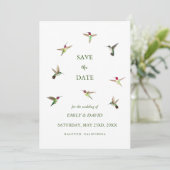 Anna's Hummingbird Wedding Save the Date Kaart (Staand voorkant)