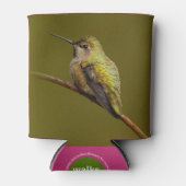 Anna's Hummingbird zit op de Scarlet Trumpetvine Blikjeskoeler (Voorkant)