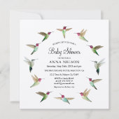 Anna's Hummingbirds Baby shower Invitation Kaart (Voorkant)