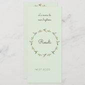 Anna's Hummingbirds Baptism Menu (Voorkant / Achterkant)