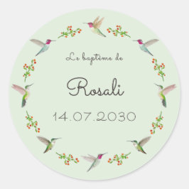 Anna's Hummingbirds Baptism Ronde Sticker