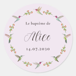 Anna's Hummingbirds Baptism Ronde Sticker