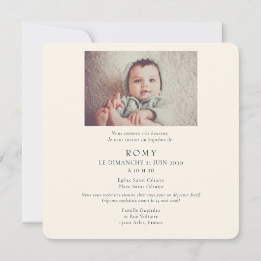 Anna's Hummingbirds Baptism with Baby Photo (Achterkant)