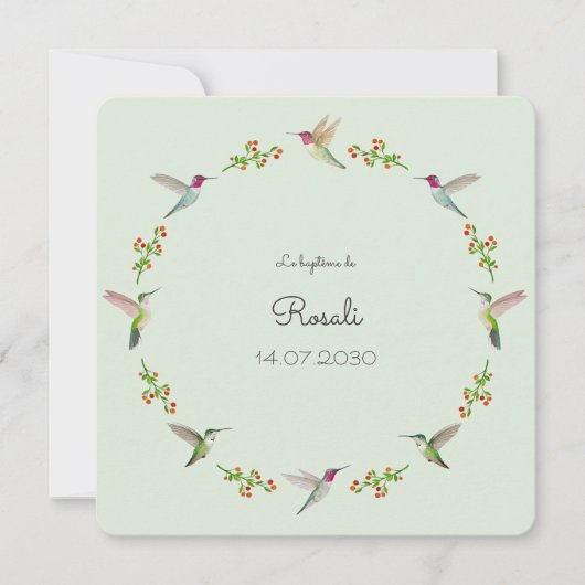 Anna's Hummingbirds Baptism with Baby Photo (Voorkant)