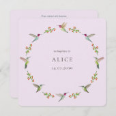 Anna's Hummingbirds Baptism with photo (Voorkant / Achterkant)