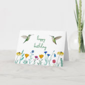 Anna's Hummingbirds en Wildflowers Verjaardag Kaart (Voorkant)