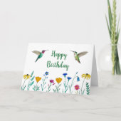 Anna's Hummingbirds en Wildflowers Verjaardag Kaart (Voorkant)