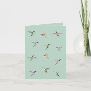 Anna's Hummingbirds Folded Note Kaart