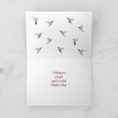 Anna's Hummingbirds Hart Moederdag Kaart (Binnen)