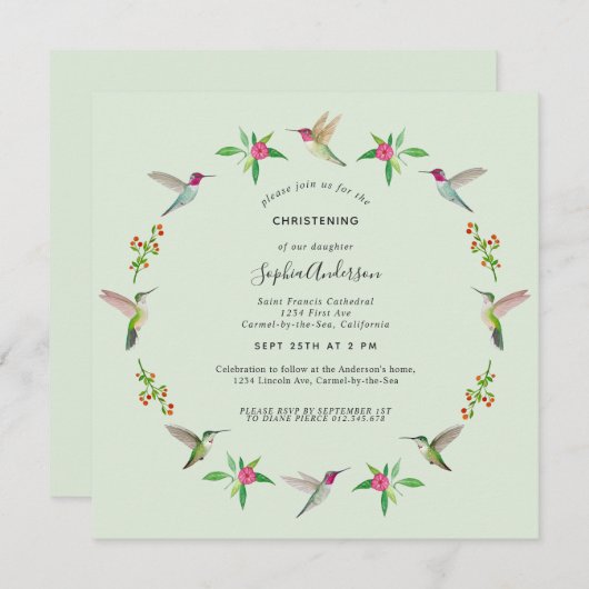 Anna's Hummingbirds Uitnodiging (Voorkant / Achterkant)