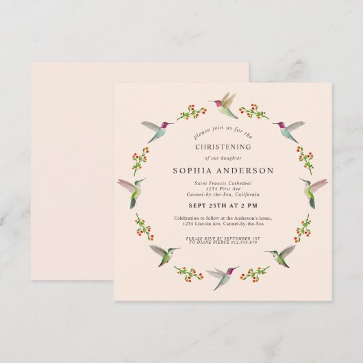 Anna's Hummingbirds Uitnodiging (Voorkant / Achterkant)