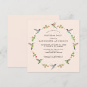 Anna's Hummingbirds verjaardagsuitnodiging (Voorkant / Achterkant)