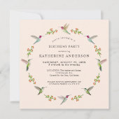 Anna's Hummingbirds verjaardagsuitnodiging (Voorkant)