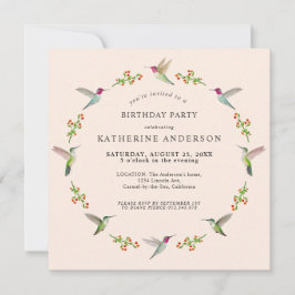 Anna's Hummingbirds verjaardagsuitnodiging