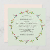 Anna's Hummingbirds verjaardagsuitnodiging (Voorkant / Achterkant)