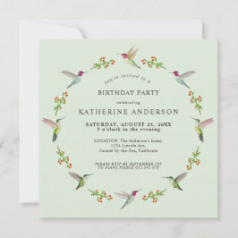 Anna's Hummingbirds verjaardagsuitnodiging
