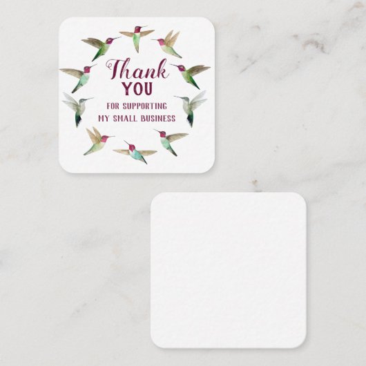 Anna's Hummingvogels Dank jullie Visitekaartjes (Voorkant / Achterkant)