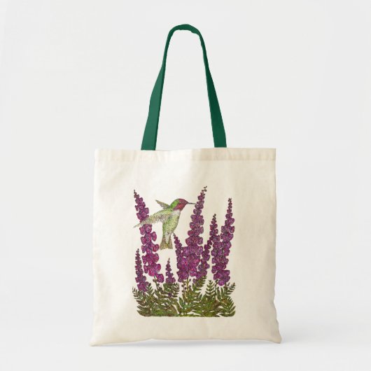 Anna's kolibrie en vingerhoedskruid tote bag (Voorkant)