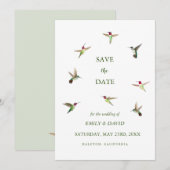 Anna's Kolibrie Huwelijk Save the Date Kaart (Voorkant / Achterkant)