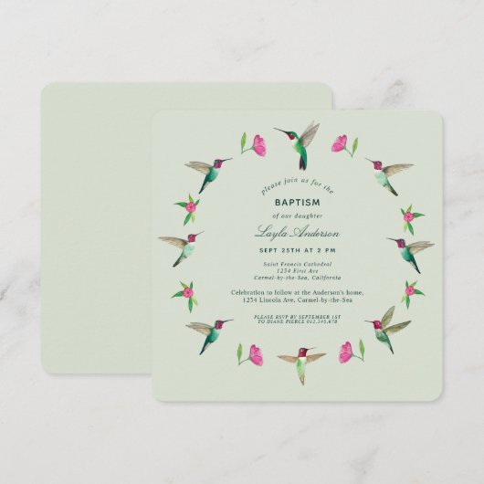 Anna's kolibrie kaart (Voorkant / Achterkant)