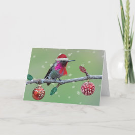 Anna's kolibrie kerst feestdagen kaart