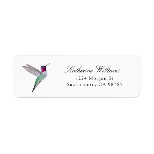 Anna's Kolibrie Label (Voorkant)