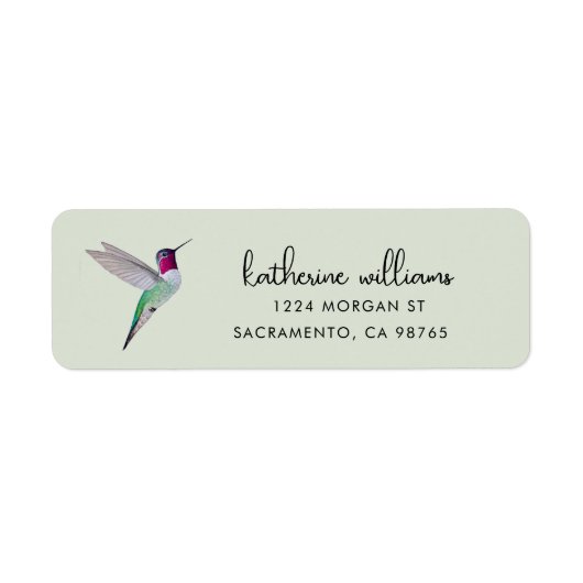 Anna's Kolibrie Label (Voorkant)