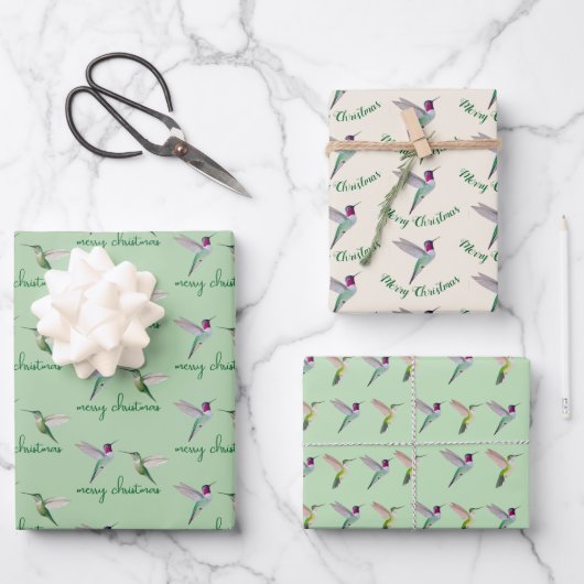 Anna's kolibrie met Kerst Inpakpapier Vel (Voorkant)