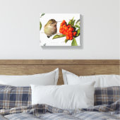 Anna's kolibrie poseert bij de Pyracantha Canvas Afdruk (Insitu (Slaapkamer))