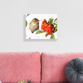 Anna's kolibrie poseert bij de Pyracantha Canvas Afdruk (Insitu (Woonkamer))