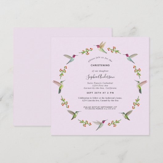 Anna's kolibries doop (Voorkant / Achterkant)