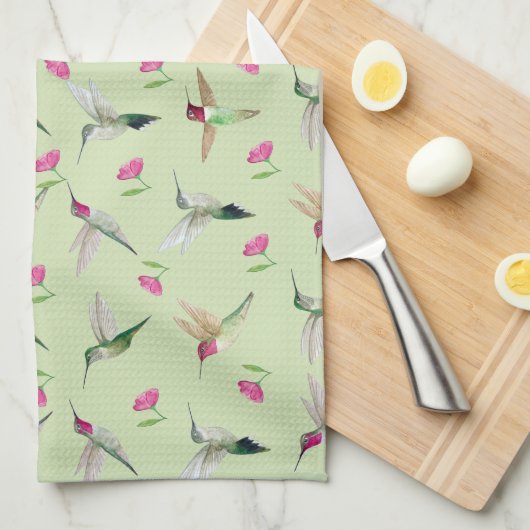 Anna's kolibries theedoek (Quarter Fold)