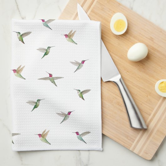 Anna's kolibries theedoek (Quarter Fold)