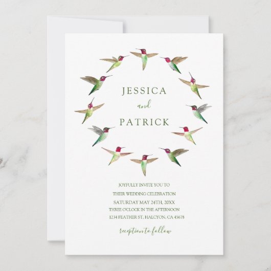 Anna's kolibries uitnodiging (Voorkant)