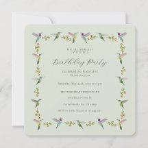 Anna's Kolibris Verjaardagsuitnodiging