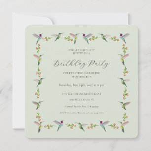 Anna's Kolibris Verjaardagsuitnodiging
