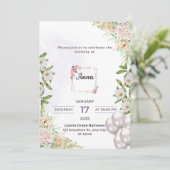 Anna's verjaardagsuitnodigingskaart kaart (Staand voorkant)