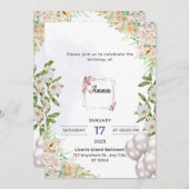 Anna's verjaardagsuitnodigingskaart kaart (Voorkant / Achterkant)