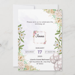 Anna's verjaardagsuitnodigingskaart kaart