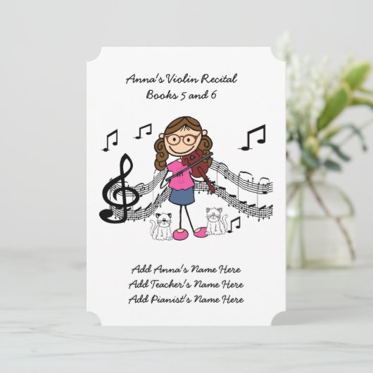 Anna's Violin Overweging Uitnodiging herzien 5 en (Staand voorkant)