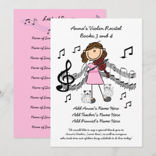 Anna's Violin Overweging Uitnodigingskaart herzien Kaart