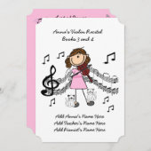 Anna's Violin Overweging Uitnodigingskaart Tien li Kaart (Voorkant / Achterkant)