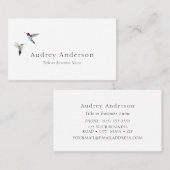 Anna's Visitekaartje voor Hummingvogels (Voorkant / Achterkant)